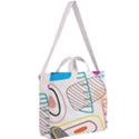 Pastel abstract pattern with beige, coffee color strap Square Shoulder Tote Bag View2