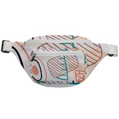 Pastel Abstract Pattern With Beige, Coffee Color Strap Fanny Pack by Casemiro