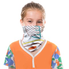 Pastel Abstract Pattern With Beige, Coffee Color Strap Face Covering Bandana (kids) by Casemiro