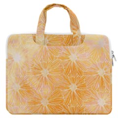 Flowers Pattern Orange Yellow Macbook Pro Double Pocket Laptop Bag (large) by alllovelyideas