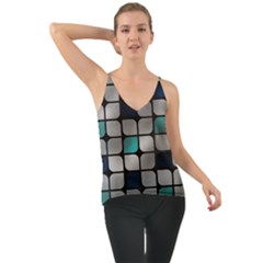 Pattern Abstrat Geometric Blue Grey Chiffon Cami by alllovelyideas