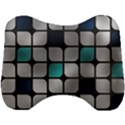 Pattern Abstrat Geometric Blue Grey Head Support Cushion View1