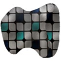 Pattern Abstrat Geometric Blue Grey Head Support Cushion View4