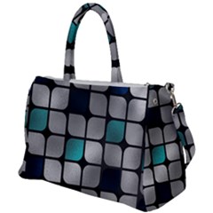 Pattern Abstrat Geometric Blue Grey Duffel Travel Bag