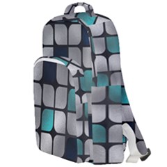 Pattern Abstrat Geometric Blue Grey Double Compartment Backpack by alllovelyideas