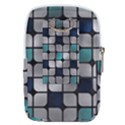 Pattern Abstrat Geometric Blue Grey Belt Pouch Bag (Large) View2