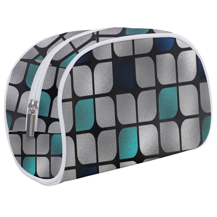 Pattern Abstrat Geometric Blue Grey Make Up Case (Medium)