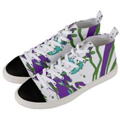 Multicolored Abstract Print Men s Mid-top Canvas Sneakers by dflcprintsclothing