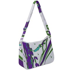 Multicolored Abstract Print Zip Up Shoulder Bag by dflcprintsclothing
