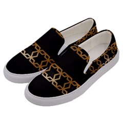 Pattern Geometric Gold Black Men s Canvas Slip Ons by alllovelyideas