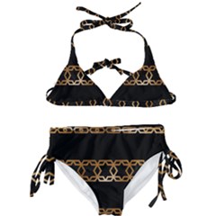 Pattern Geometric Gold Black Kids  Classic Bikini Set by alllovelyideas
