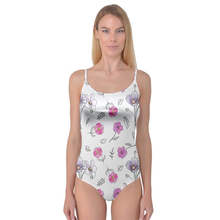 Flowers In One Line Camisole Leotard 