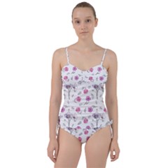 Flowers In One Line Sweetheart Tankini Set by SychEva