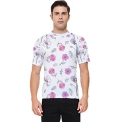 Flowers In One Line Men s Short Sleeve Rash Guard by SychEva