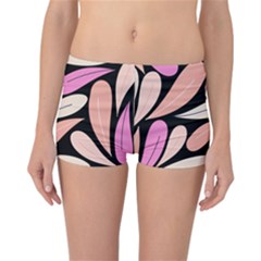 Pattern Feuilles Rose Peche Jaune Reversible Boyleg Bikini Bottoms by alllovelyideas