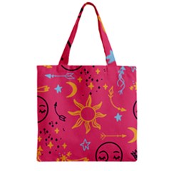 Pattern Mystic Color Zipper Grocery Tote Bag