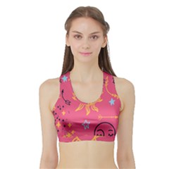 Pattern Mystic Color Sports Bra with Border