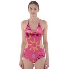 Pattern Mystic Color Cut-Out One Piece Swimsuit