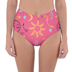 Pattern Mystic Color Reversible High-Waist Bikini Bottoms