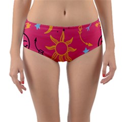Pattern Mystic Color Reversible Mid-waist Bikini Bottoms