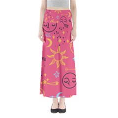 Pattern Mystic Color Full Length Maxi Skirt by alllovelyideas