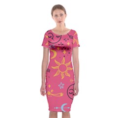 Pattern Mystic Color Classic Short Sleeve Midi Dress by alllovelyideas