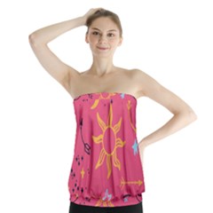 Pattern Mystic Color Strapless Top