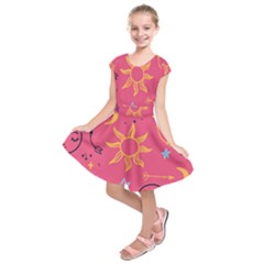 Pattern Mystic Color Kids  Short Sleeve Dress