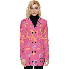 Pattern Mystic Color Button Up Hooded Coat 