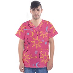 Pattern Mystic Color Men s V-neck Scrub Top