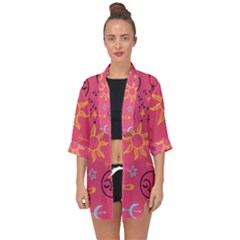 Pattern Mystic Color Open Front Chiffon Kimono