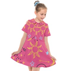 Pattern Mystic Color Kids  Short Sleeve Shirt Dress