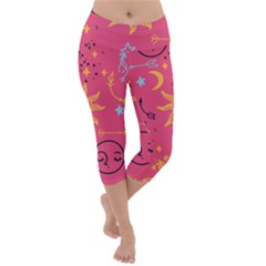 Pattern Mystic Color Lightweight Velour Capri Yoga Leggings