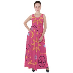 Pattern Mystic Color Empire Waist Velour Maxi Dress