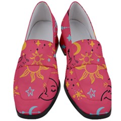 Pattern Mystic Color Women s Chunky Heel Loafers