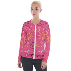 Pattern Mystic Color Velvet Zip Up Jacket