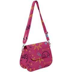 Pattern Mystic Color Saddle Handbag