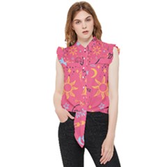 Pattern Mystic Color Frill Detail Shirt