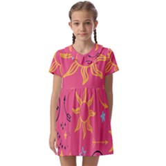 Pattern Mystic Color Kids  Asymmetric Collar Dress