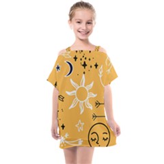 Pattern Mystic Color2 Kids  One Piece Chiffon Dress