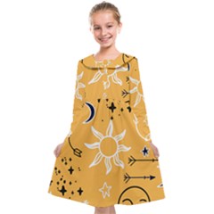 Pattern Mystic Color2 Kids  Midi Sailor Dress