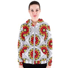 Mandala Modern Forme Geometrique Women s Zipper Hoodie by byali