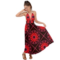 Mandala Colore Abstraite Backless Maxi Beach Dress by byali