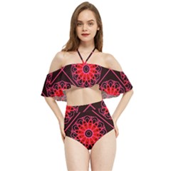 Mandala Colore Abstraite Halter Flowy Bikini Set  by byali