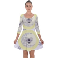 Soleil-lune-oeil Quarter Sleeve Skater Dress by byali