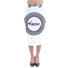 AMOUR Velvet Midi Pencil Skirt