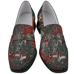 Multicolored Surface Texture Print Women s Chunky Heel Loafers by dflcprintsclothing