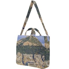 Atenas Aerial View Cityscape Photo Square Shoulder Tote Bag by dflcprintsclothing