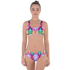 Colorful Abstract Painting E Criss Cross Bikini Set