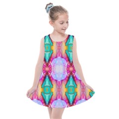 Colorful Abstract Painting E Kids  Summer Dress